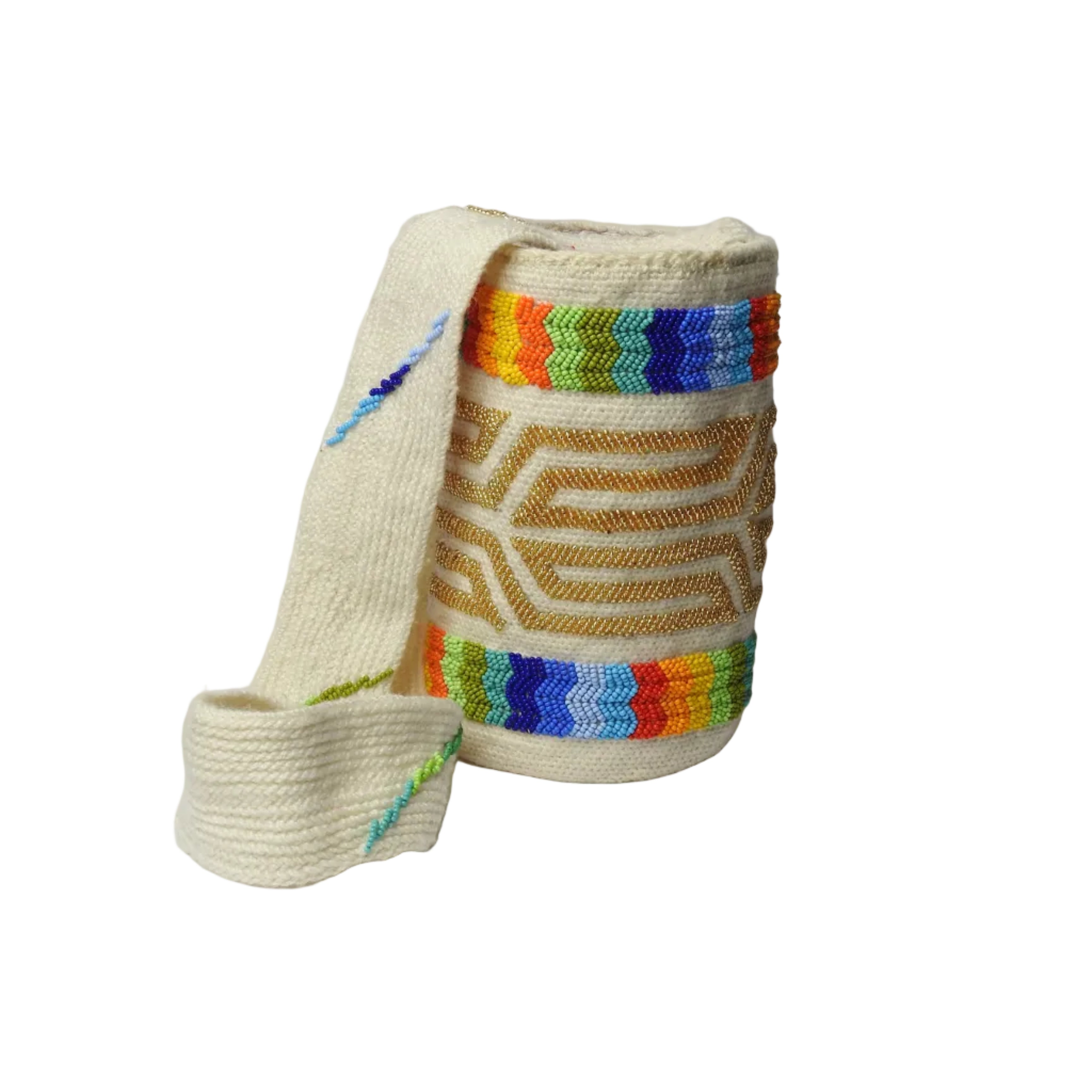 Rainbow Gold -  Sierra Heritage Rainbow - handwoven mochila bag