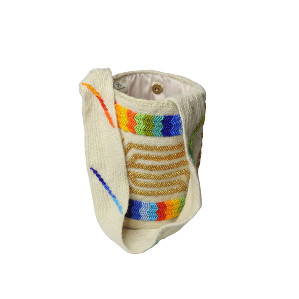 Rainbow Gold -  Sierra Heritage Rainbow - handwoven mochila bag