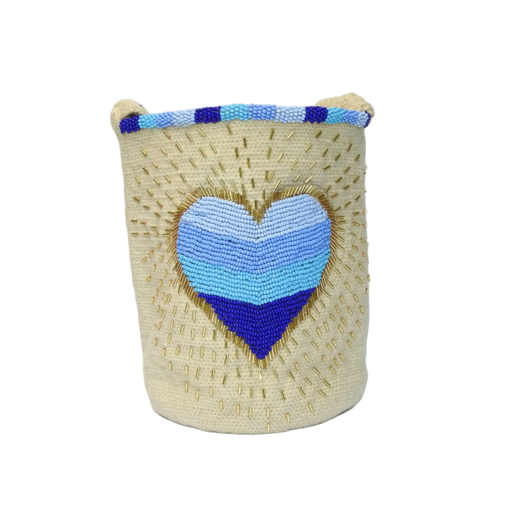 Blue Heart - Sierra Signature Collection - handwoven mochila bag