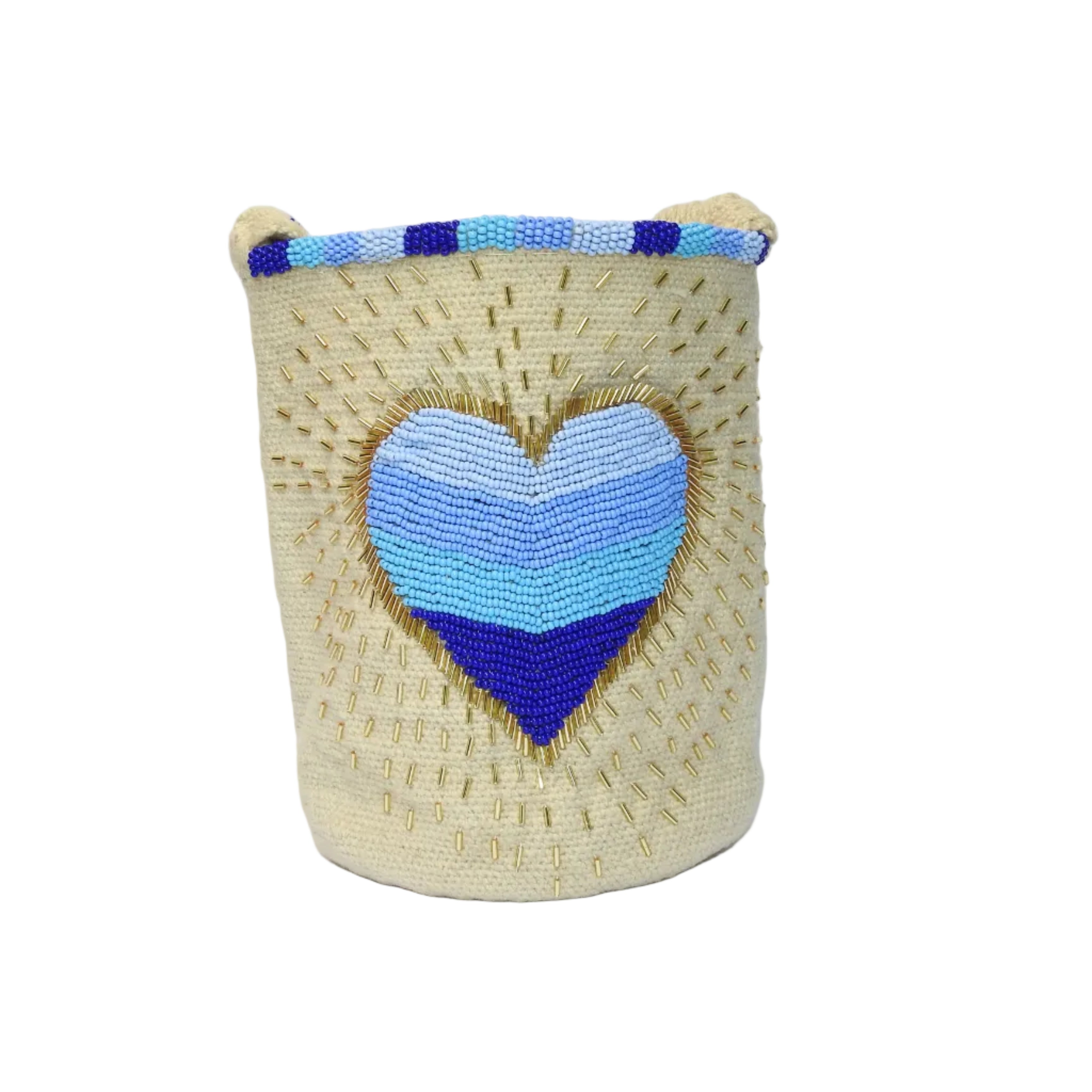 Blue Heart - Sierra Signature Collection - handwoven mochila bag
