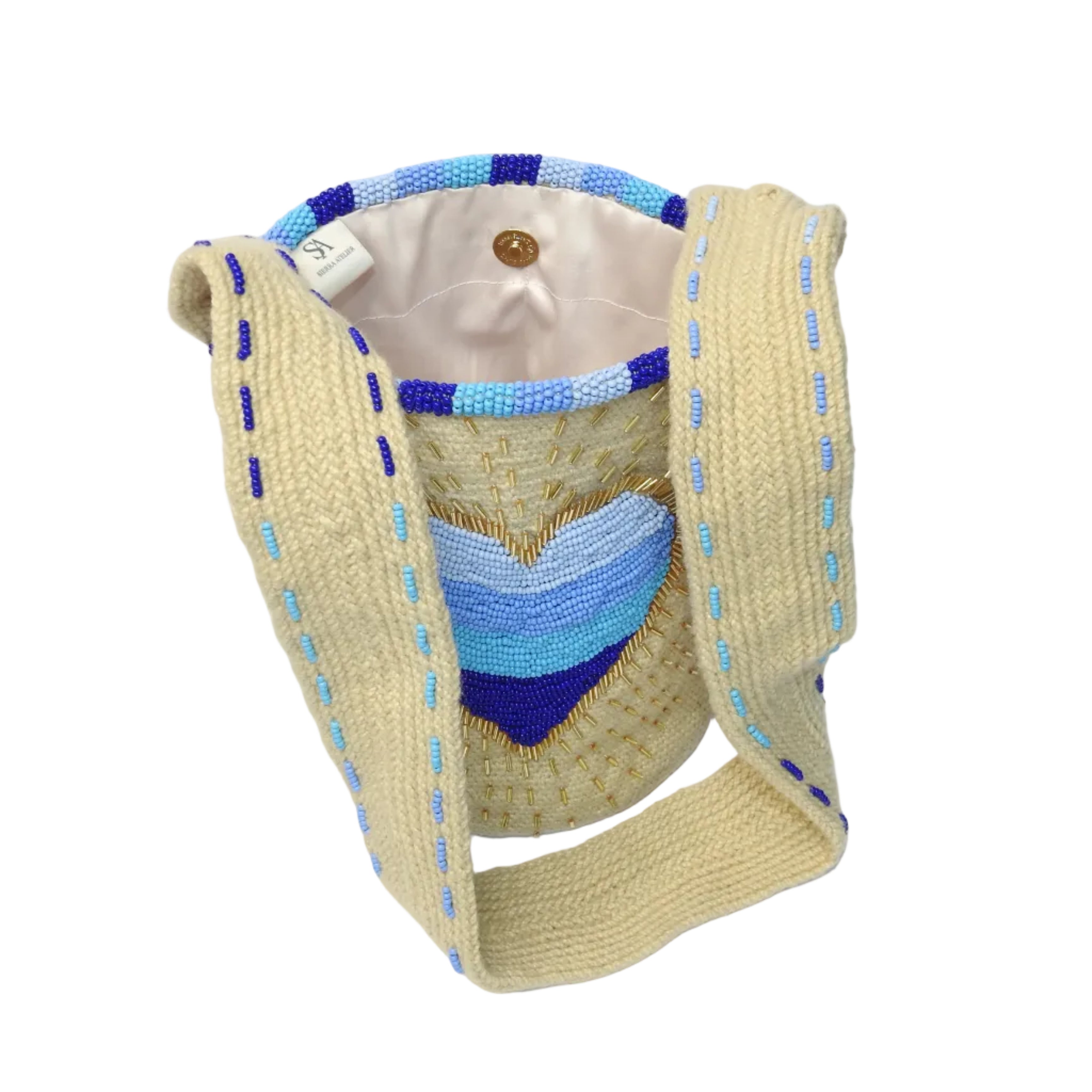 Blue Heart - Sierra Signature Collection - handwoven mochila bag