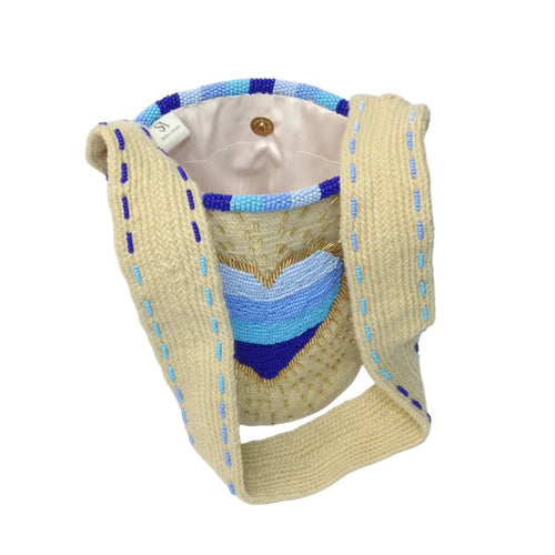 Blue Heart - Sierra Signature Collection - handwoven mochila bag