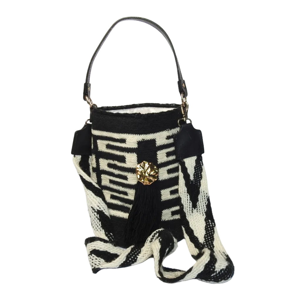Zebra Shadow - Sierra Heritage Tierra - handwoven mochila bag