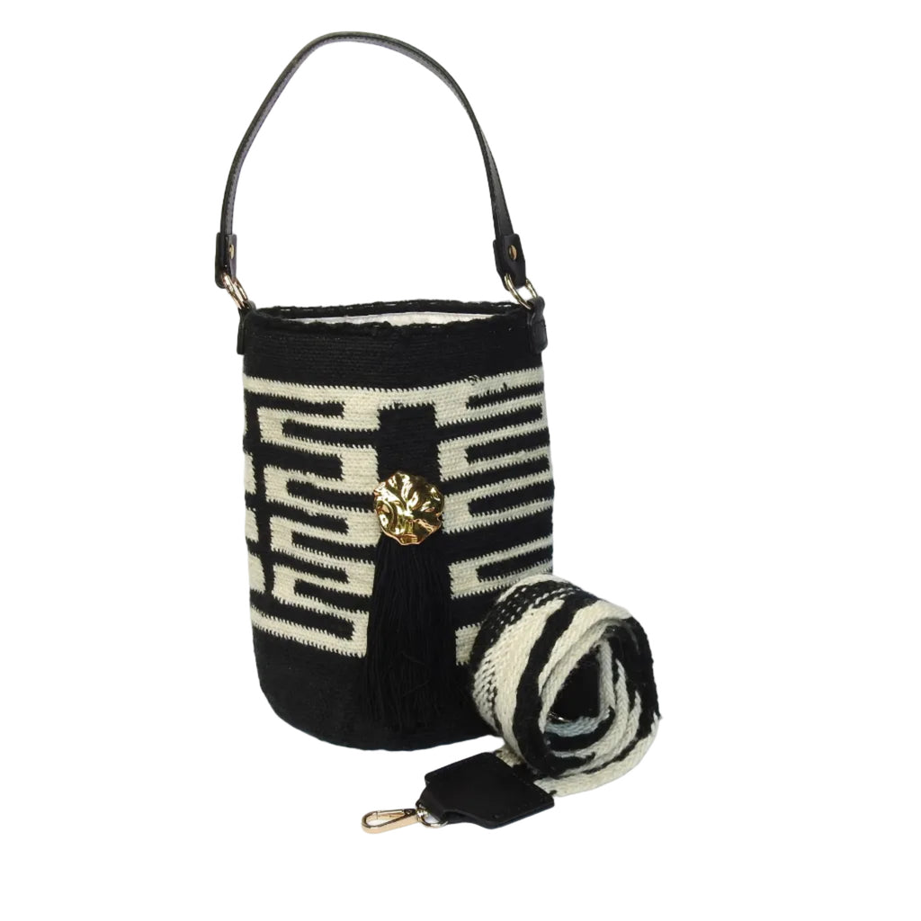 Zebra Shadow - Sierra Heritage Tierra - handwoven mochila bag