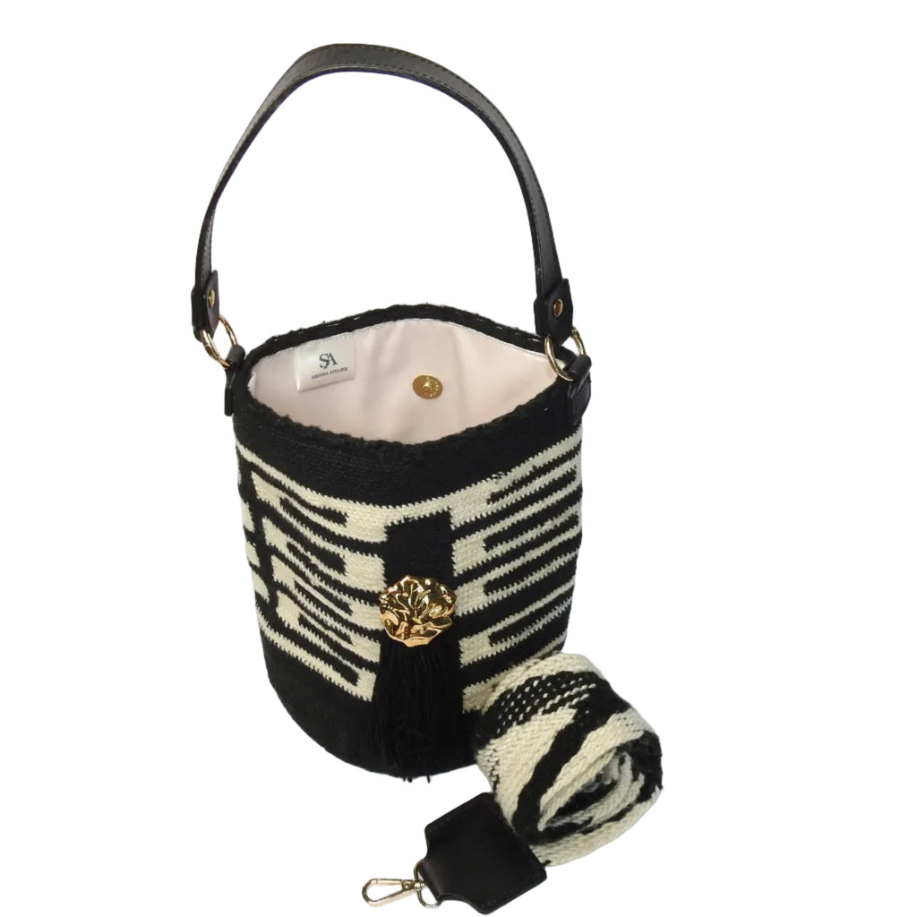 Zebra Shadow - Sierra Heritage Tierra - handwoven mochila bag