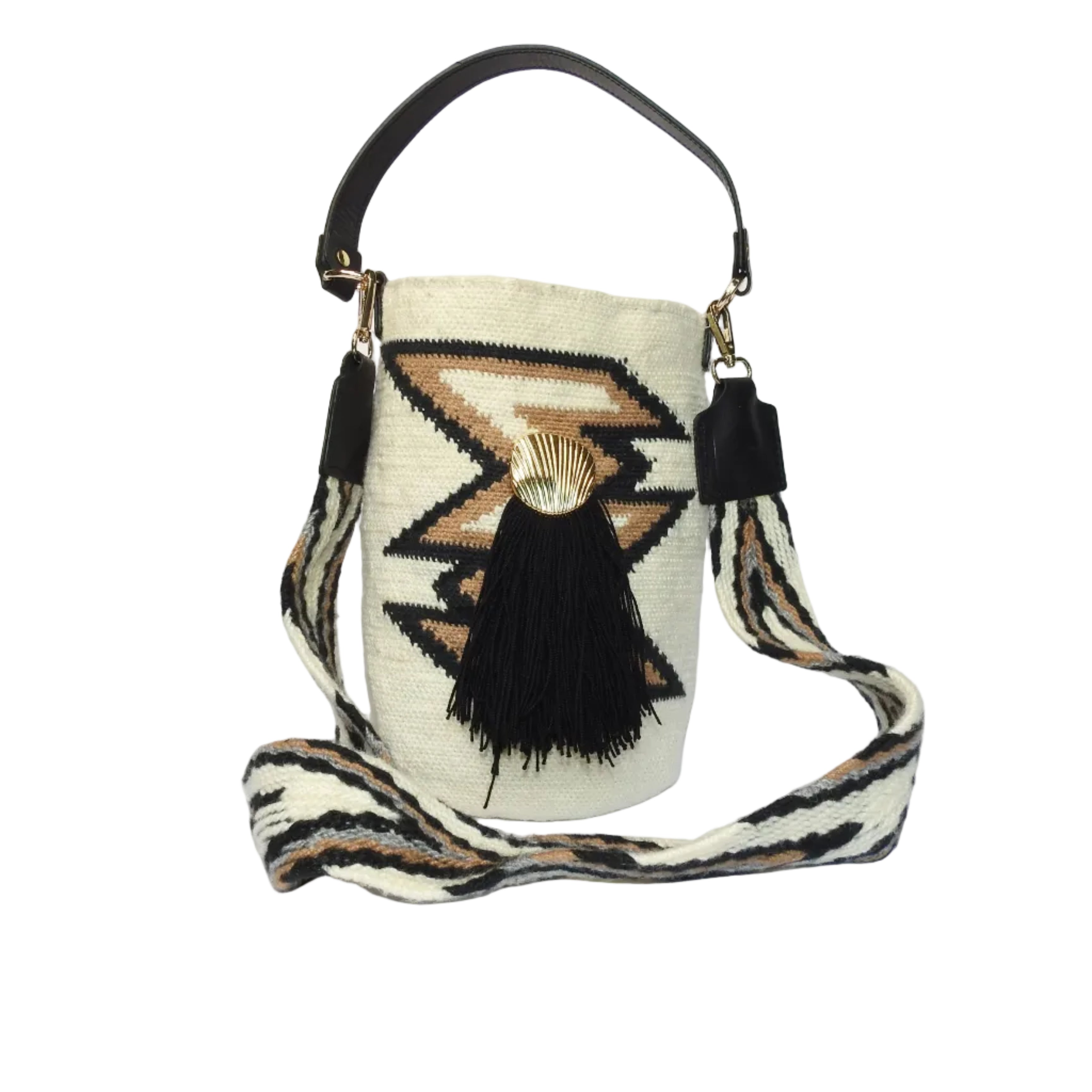 Desert Geometry - Sierra Heritage Tierra - handwoven mochila bag