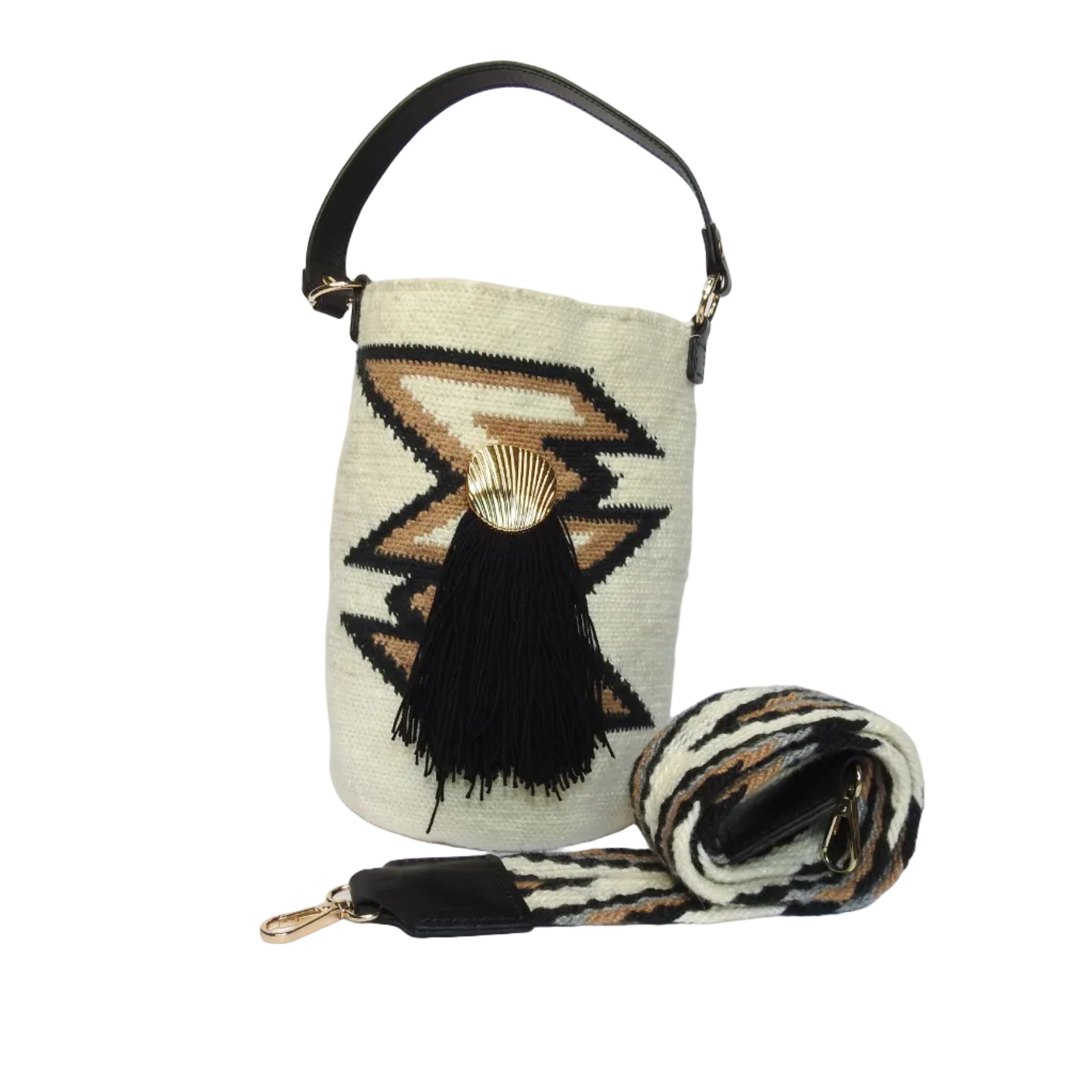 Desert Geometry - Sierra Heritage Tierra - handwoven mochila bag