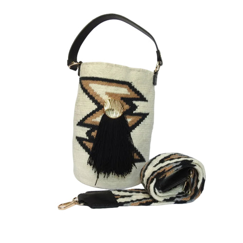 Desert Geometry - Sierra Heritage Tierra - handwoven mochila bag