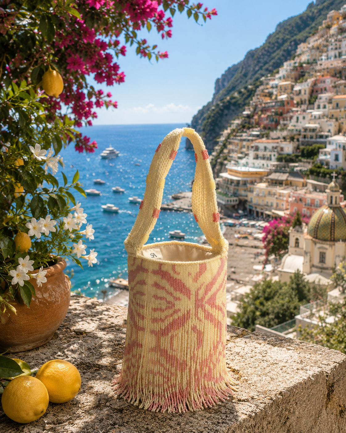 Rosé Zebra - Sierra Dancer - handwoven mochila bag