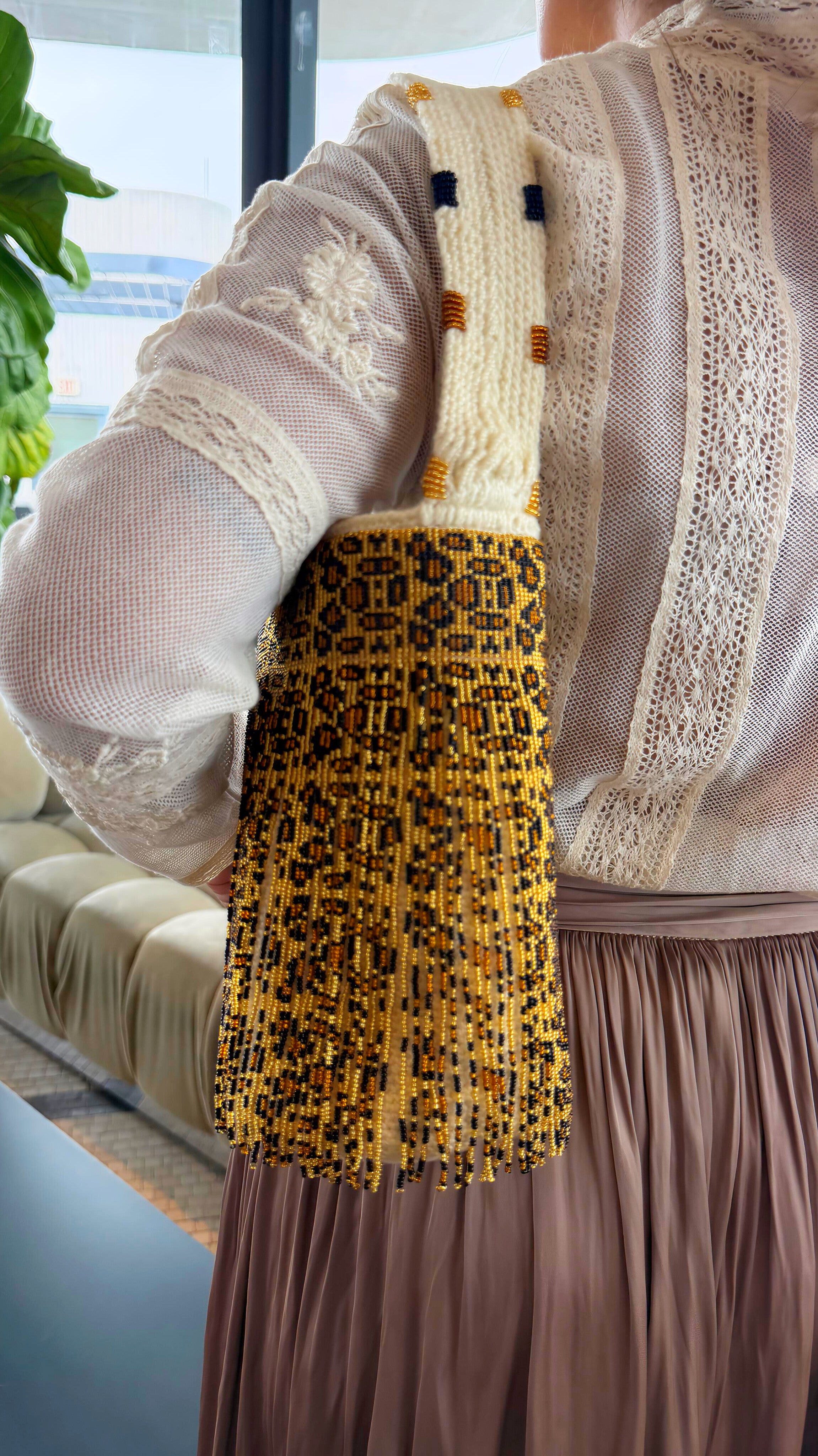 Midnight Leopard - Sierra Dancer - handwoven mochila bag