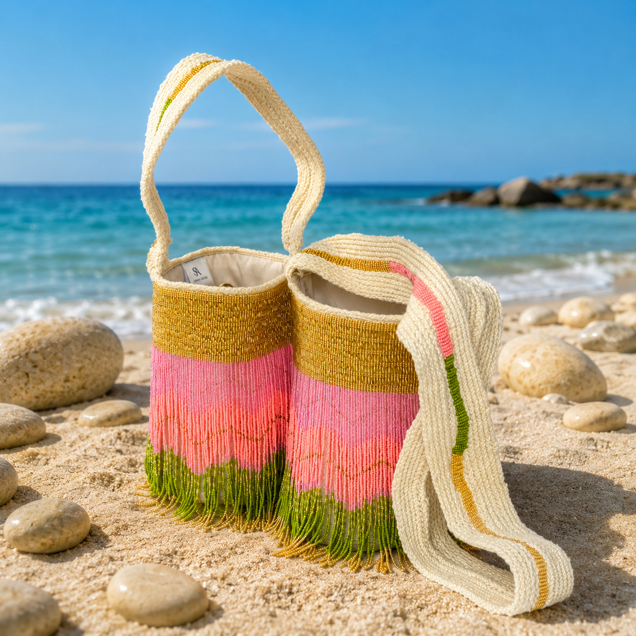 Rosé Garden - Sierra Dancer - handwoven mochila bag Long Strap