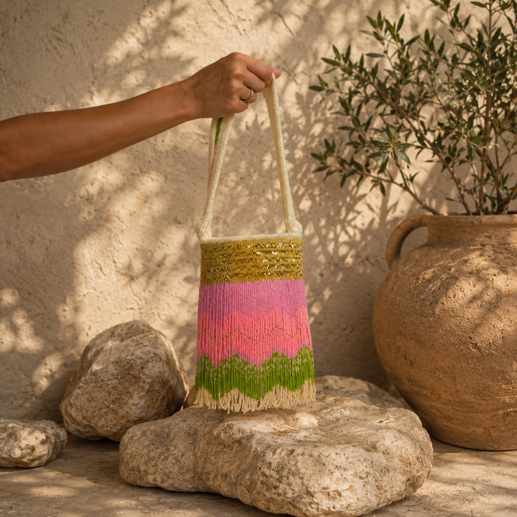 Rosé Garden - Sierra Dancer - handwoven mochila bag